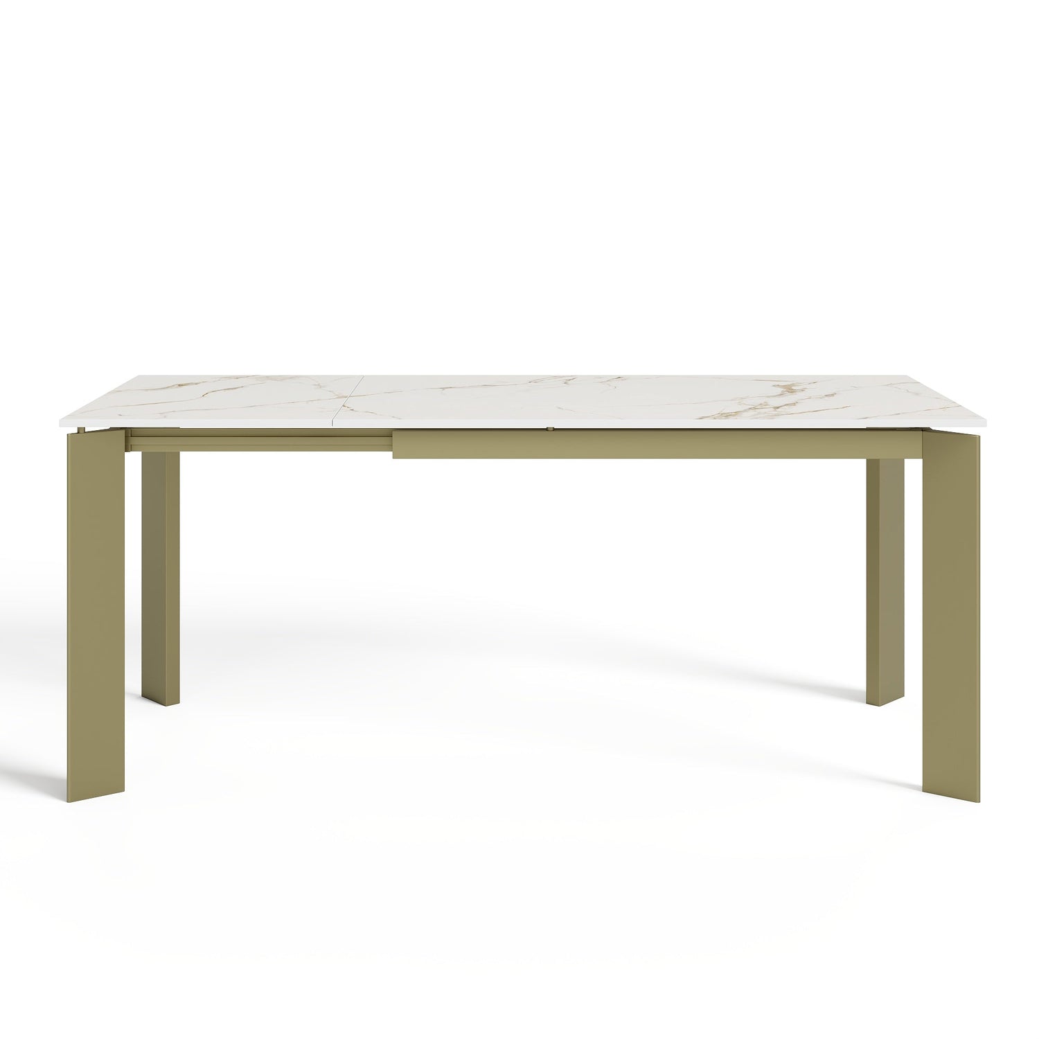 Uitschuifbare tafel 6-8 personen wit marmer effect keramiek 140cm