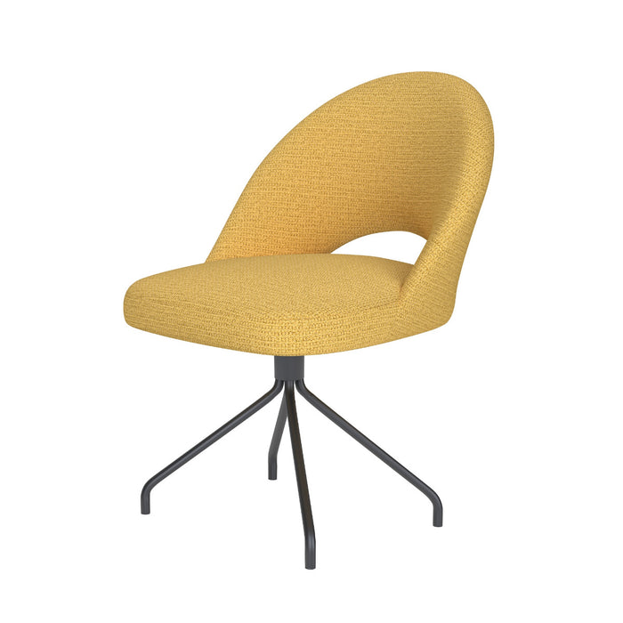Puur Misty draaistoel metaal spider - okergeel