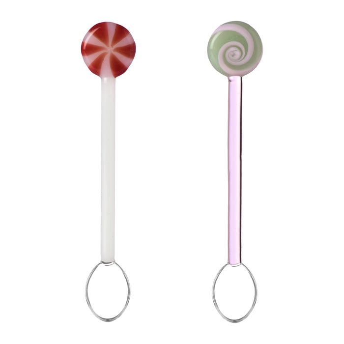 Ichendorf Milano Schiaccianoci Lollipop Lepels - Set van 2 - Roze / Wit