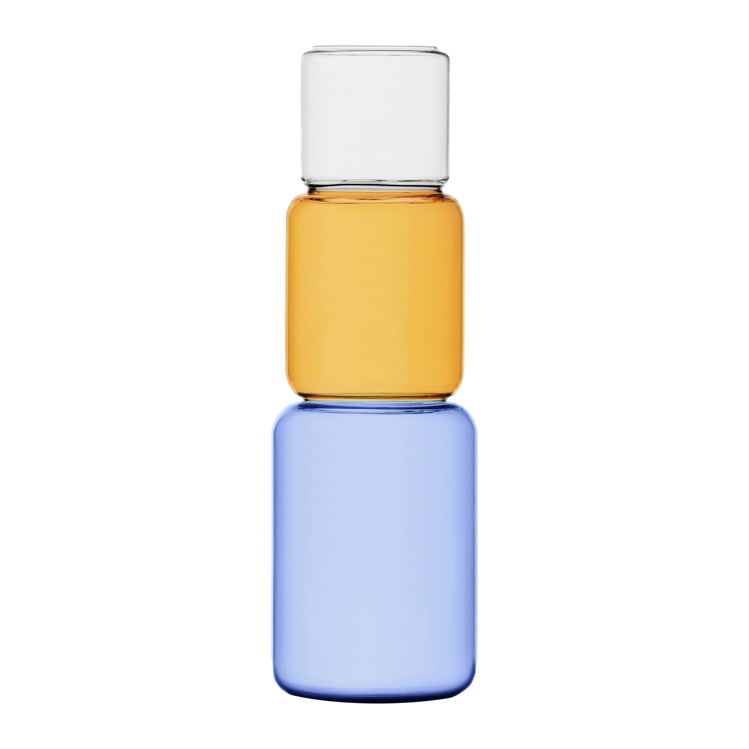 Ichendorf Milano Revolve Vaas H 35 cm - Blauw / Amber / Transparant