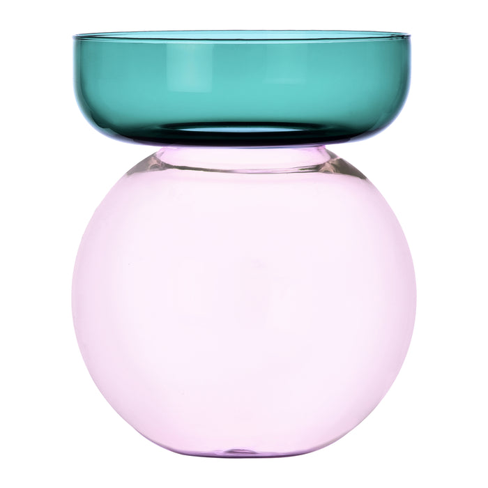 Ichendorf Milano Aura Vaas - Rond H 25 cm - Petrol / Pink