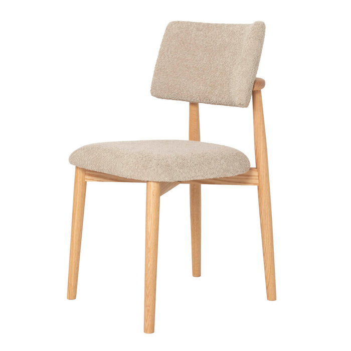 Giga Meubel - Eetkamerstoel Taupe - Stof|Eikenhout - Nova - Set van 2
