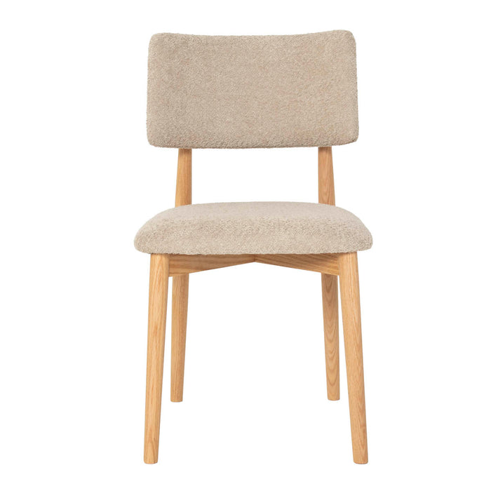 Giga Meubel - Eetkamerstoel Taupe - Stof|Eikenhout - Nova - Set van 2