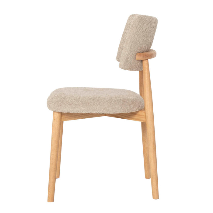 Giga Meubel - Eetkamerstoel Taupe - Stof|Eikenhout - Nova - Set van 2