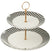 J-Line taartplateau Pied-Poule - porselein - wit|zwart