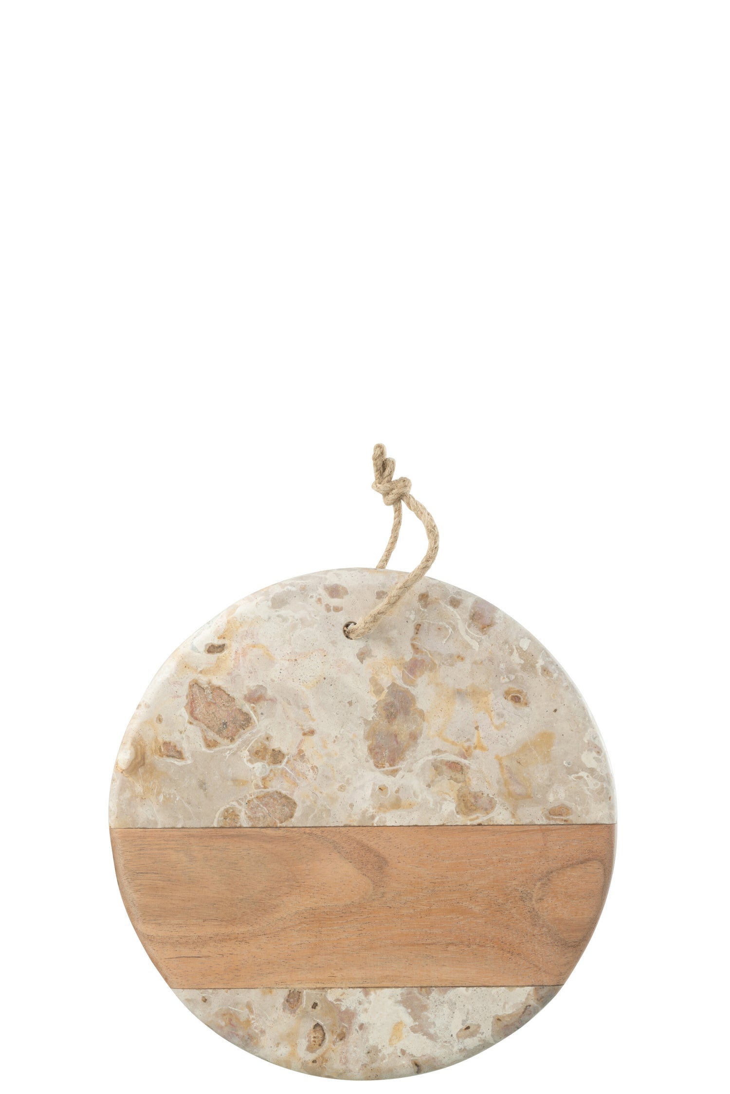 J-Line kaasplank Rond Marmer - steen - biege|naturel