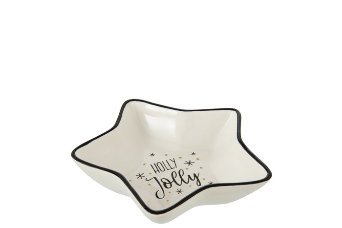 J-Line schaal Ster Dolomiet - keramiek - wit - small