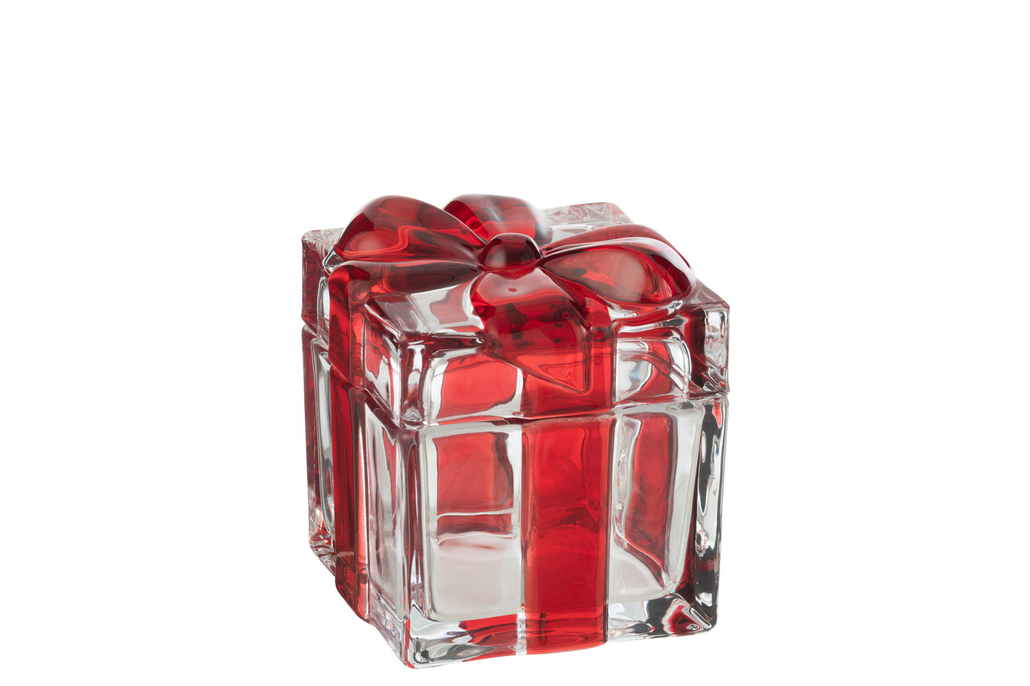J-Line voorraadpot Geschenkendoos - glas - rood - large