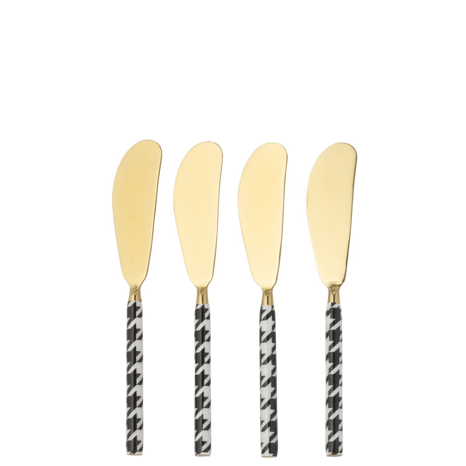 J-Line bestek Pied-De-Poule - roestvrij staal - goud - doos