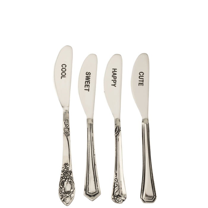 J-Line bestek Messing - brass - zilver - doos van 4