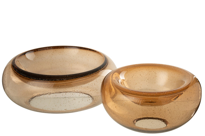 J-Line sierschaal Carol - glas - bruin - large