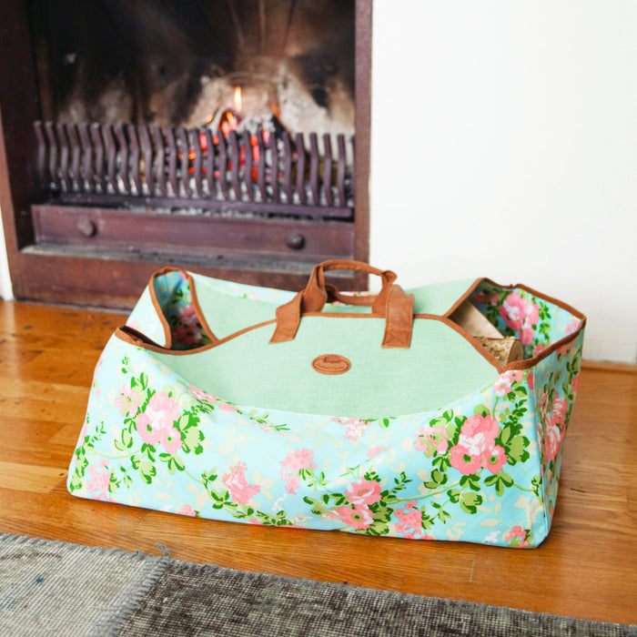 Esschert Design - Haardhouttas met rozenprint