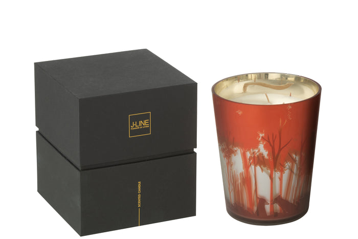 J-Line geurkaars Noa Bos - rood|goud - medium - 68U