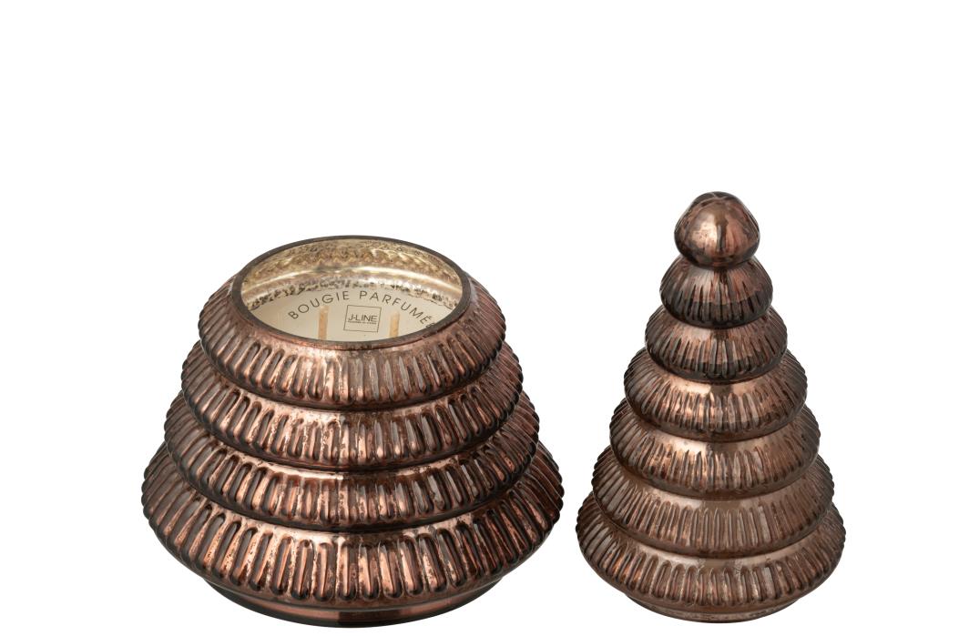 J-Line theelichthouder Mist - glas - lichtgrijs