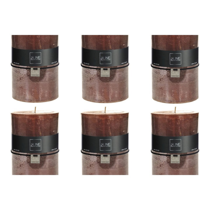 J-Line cilinderkaars - bruin - XL - 95U - 6 stuks