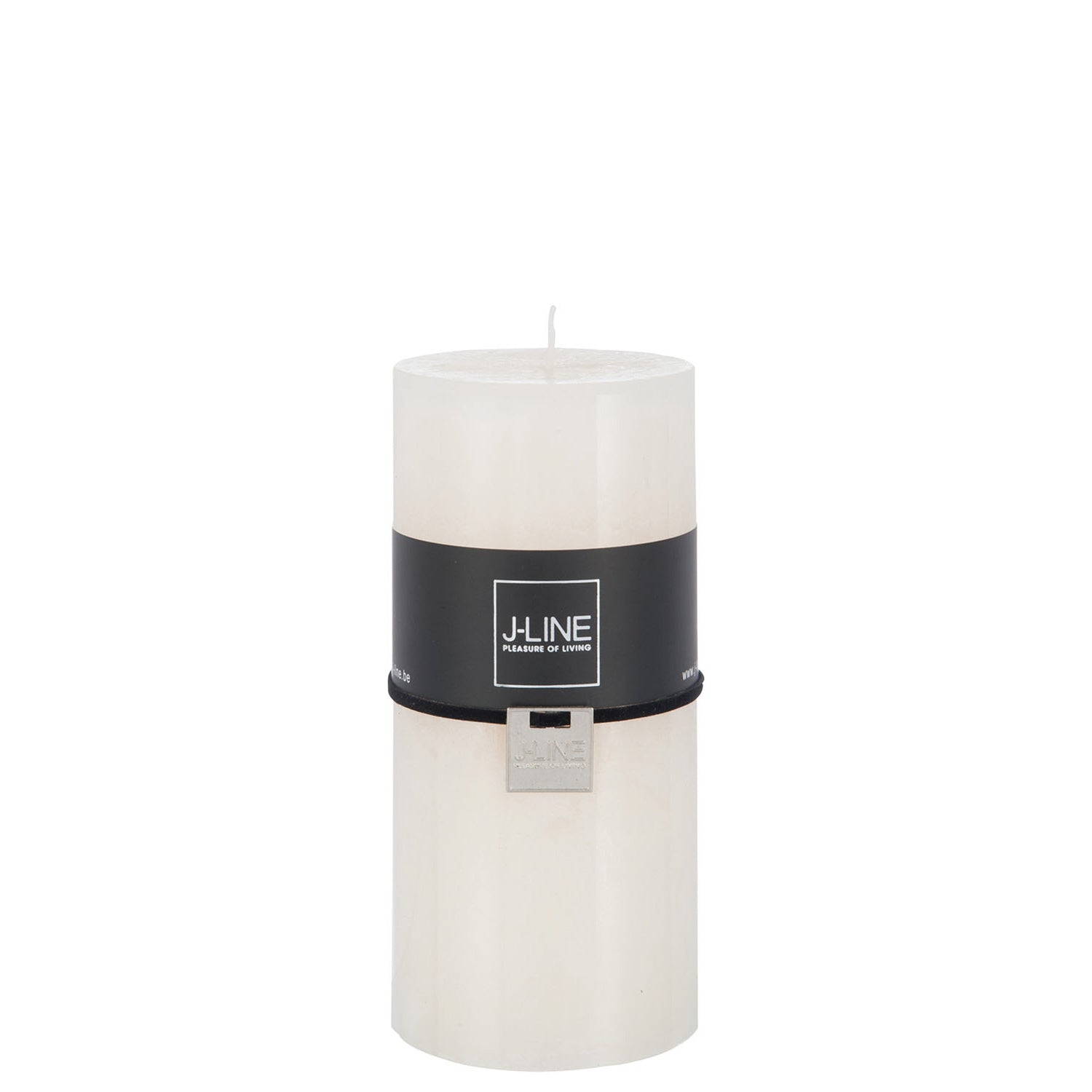 J-Line cilinderkaars - vanille - wit - large - 52U - 6 stuks