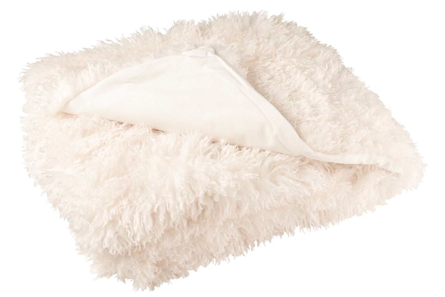 J-Line deken Moutie - polyester - wit