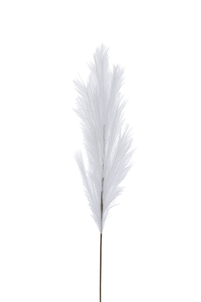 J-Line decoratie tak Plumeau - kunststof - wit - medium