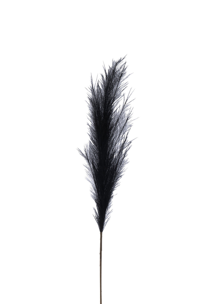 J-Line decoratie tak Plumeau - kunststof - zwart - medium
