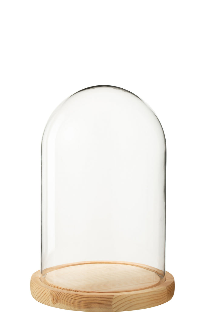 J-Line decoratie stolp - glas - naturel - medium