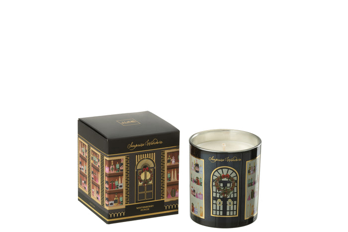 J-Line geurkaars Surprise Window - glas - mix|zwart
