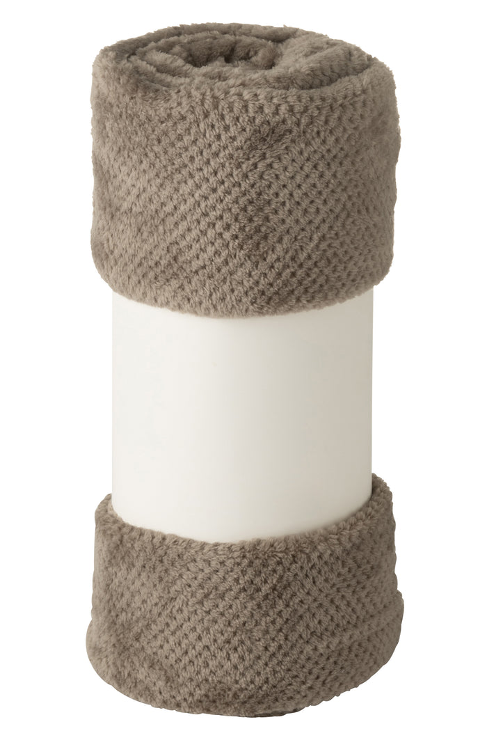 J-Line deken Snuggle - polyester - donkergrijs