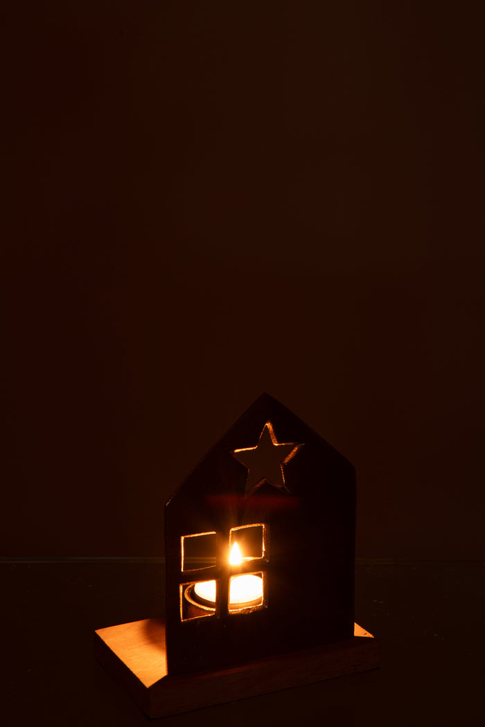 J-Line theelichthouder - aluminium - goud