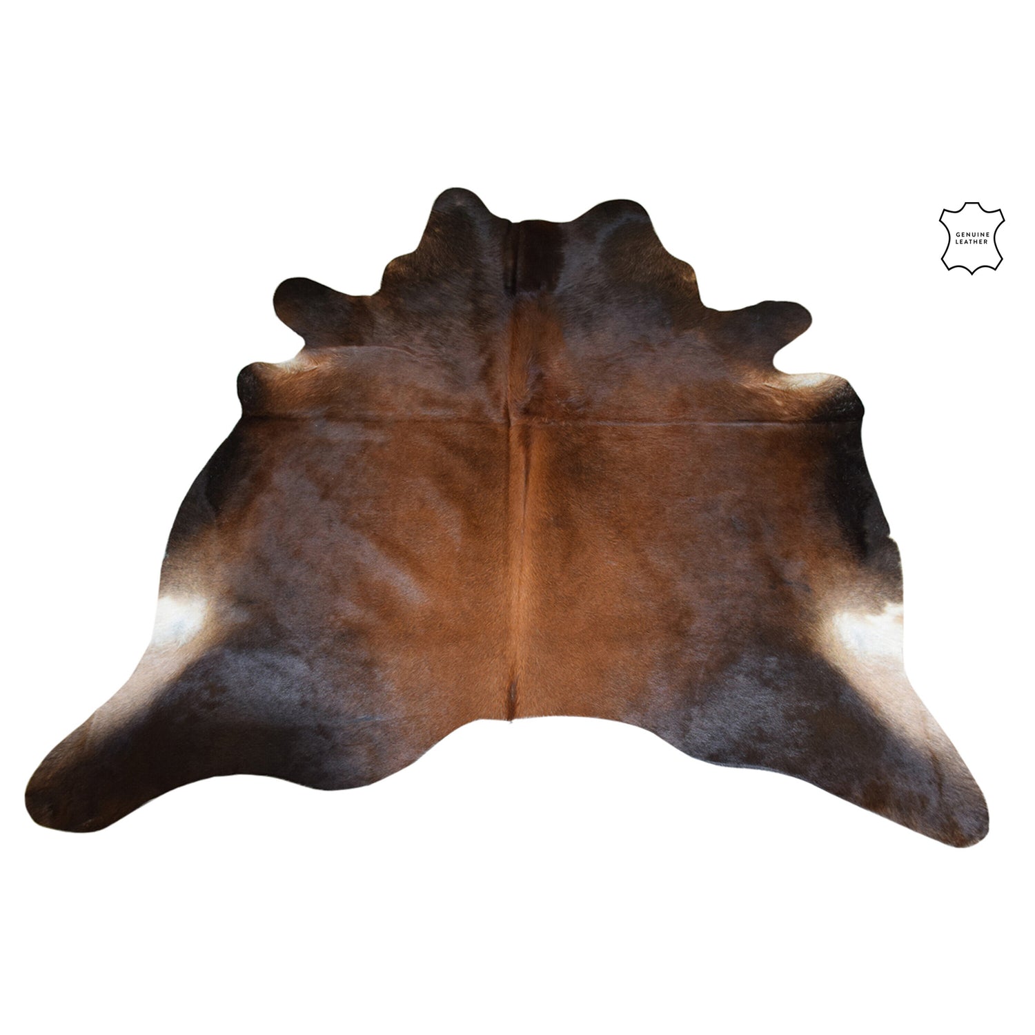 J-Line tapijt Koeienvel - leer - cognac