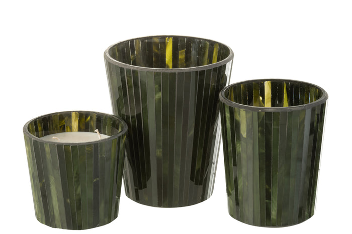 J-Line geurkaars Noa - Herbal Serenity - glas - groen - large - 60U