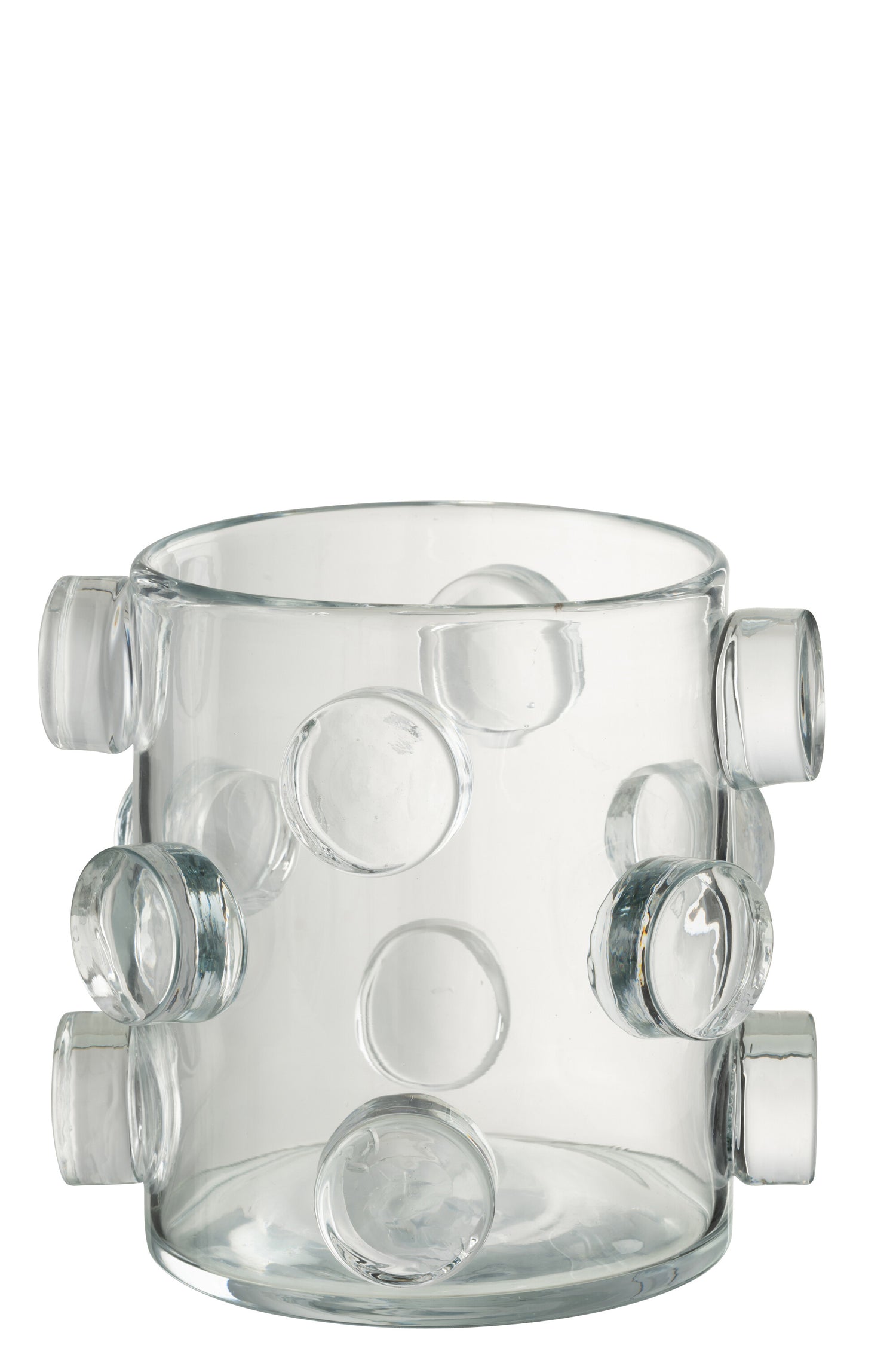 J-Line vaas Pebbles - glas - transparent - small - Ø 21.5 cm