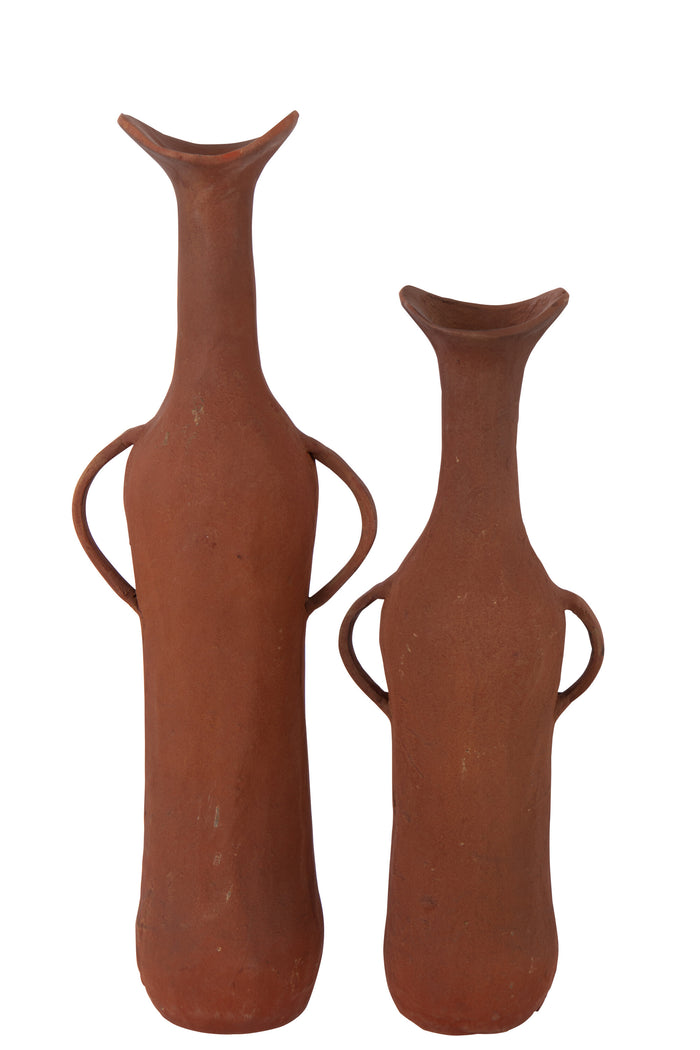 J-Line vaas - aluminium - terracotta - large