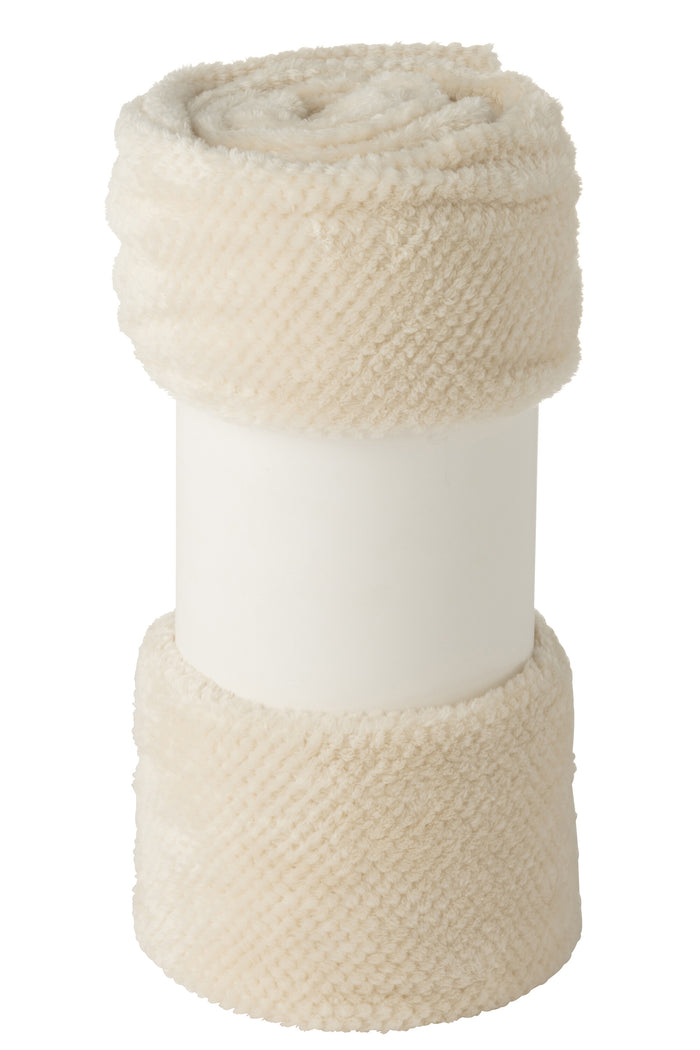 J-Line deken Snuggle - polyester - ecru
