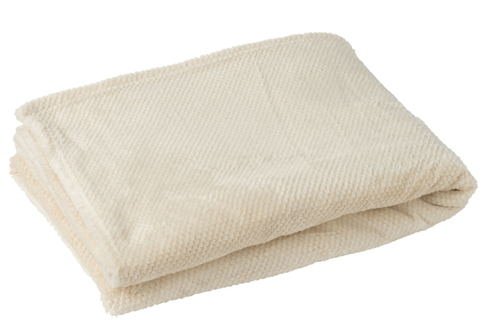J-Line deken Snuggle - polyester - ecru
