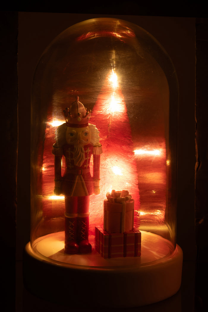 J-Line decoratie Stolp Notenkraker + Boom + Geschenken Kalk