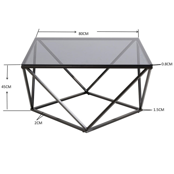 Kare Design Cristallo salontafel - grijs - 80x80cm