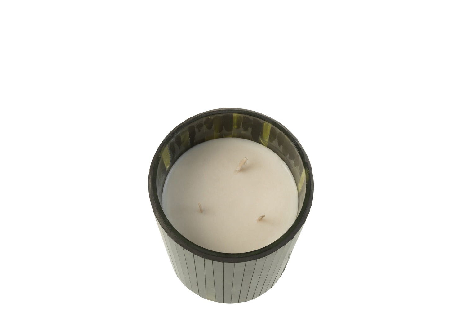 J-Line geurkaars Noa - Herbal Serenity - glas - groen - medi