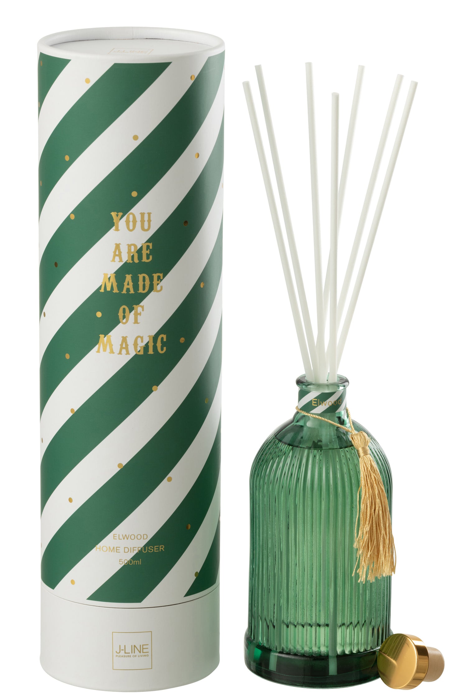 J-Line geurolie + stokjes Magic - wit|groen - large