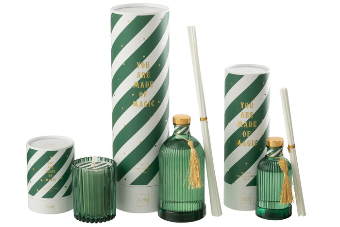 J-Line geurolie + stokjes Magic - wit|groen - large