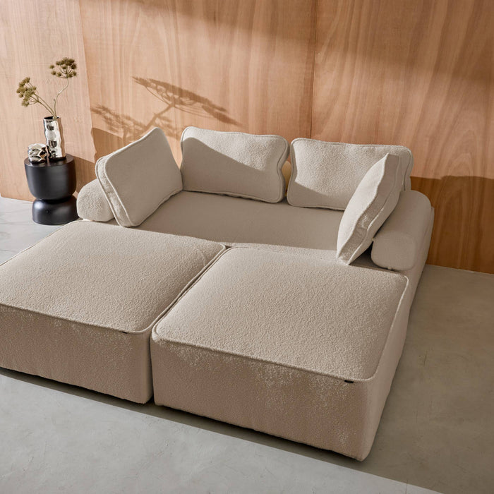 sweeek - Set van fauteuils voor modulaire bank 4 zitplaatsen bouclé