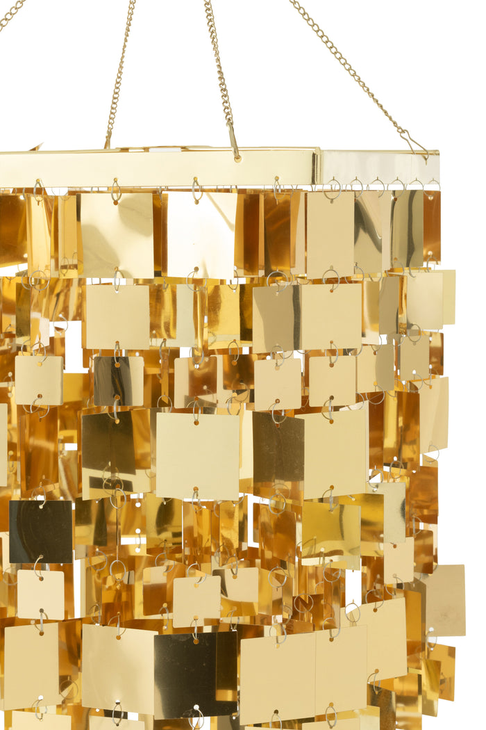 J-Line lampenkap Kandelaar Vierkant - kunststof - goud - sma