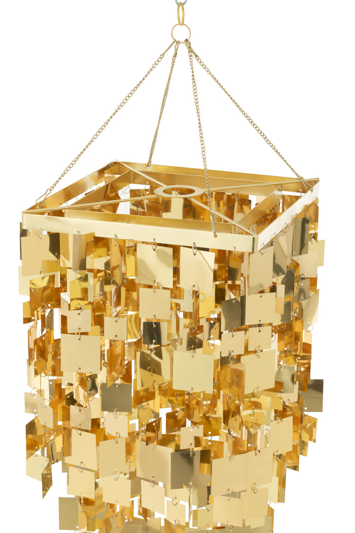 J-Line lampenkap Kandelaar Vierkant - kunststof - goud - sma