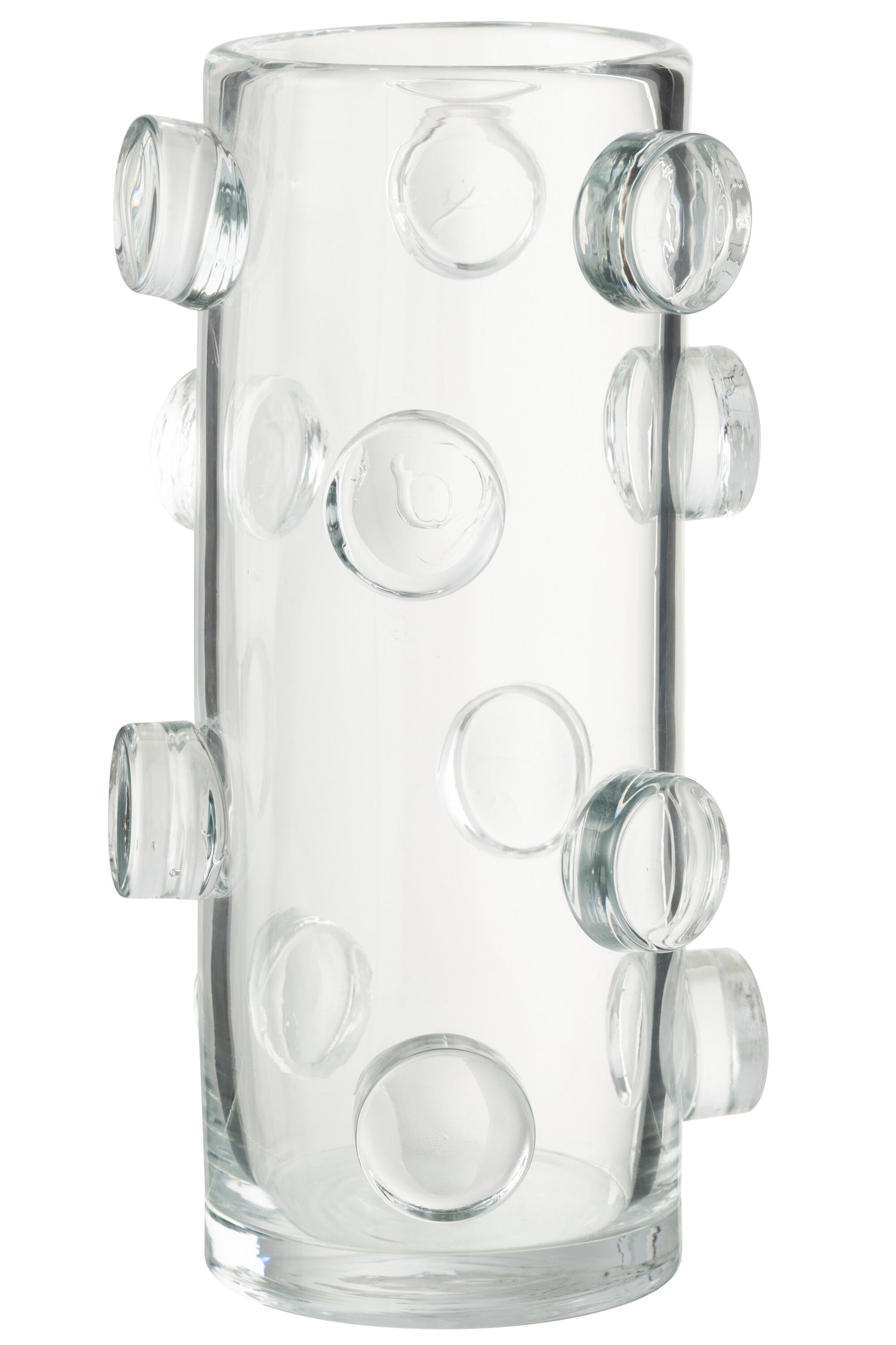 J-Line vaas Pebbles - glas - transparant - large - 36 cm hoog