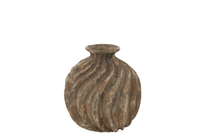 J-Line vaas Ballon Antiek - polyresin - large - Ø 34.5 cm