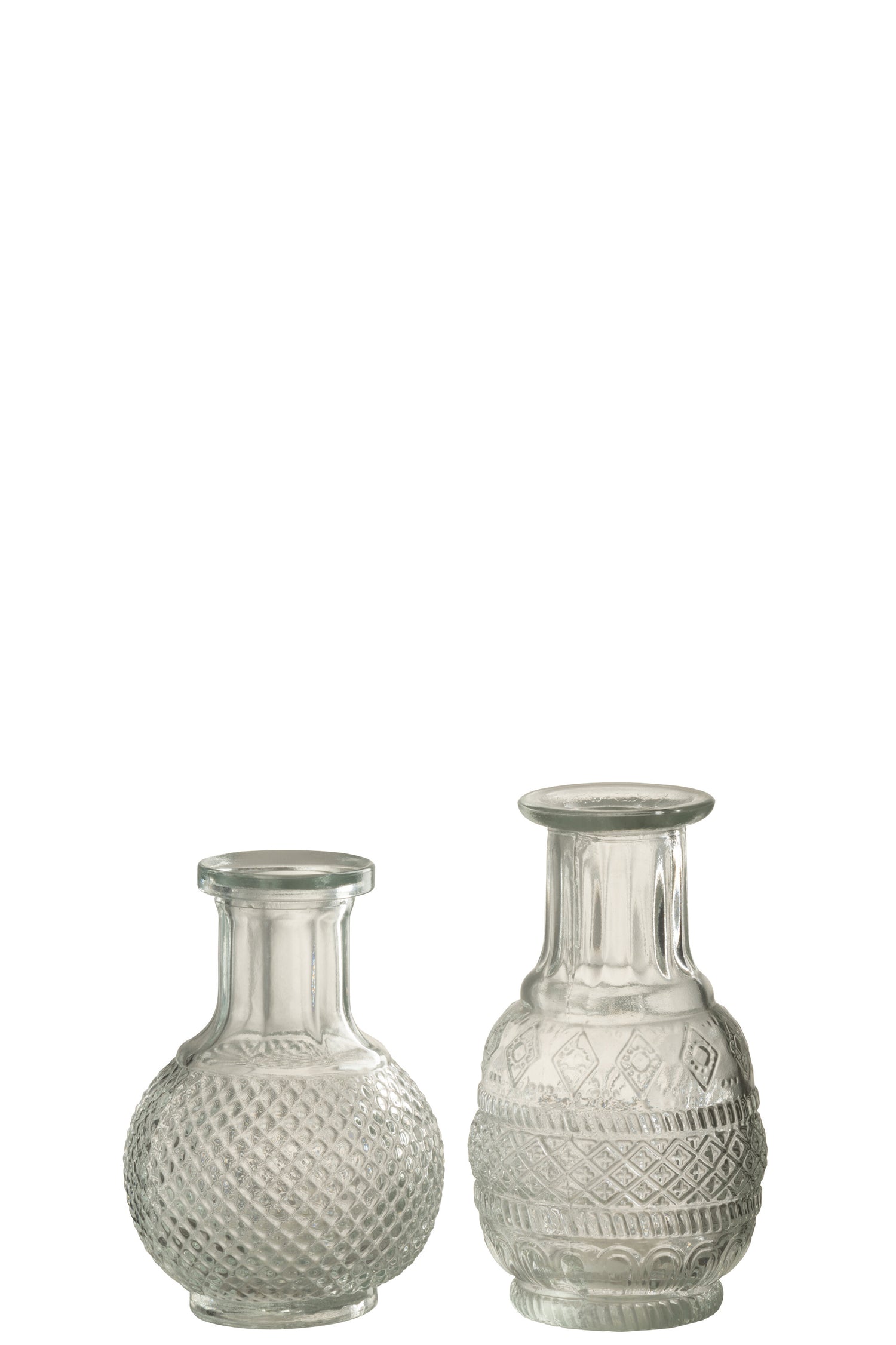 J-Line vaas Soliflore - glas - transparant - set van 2