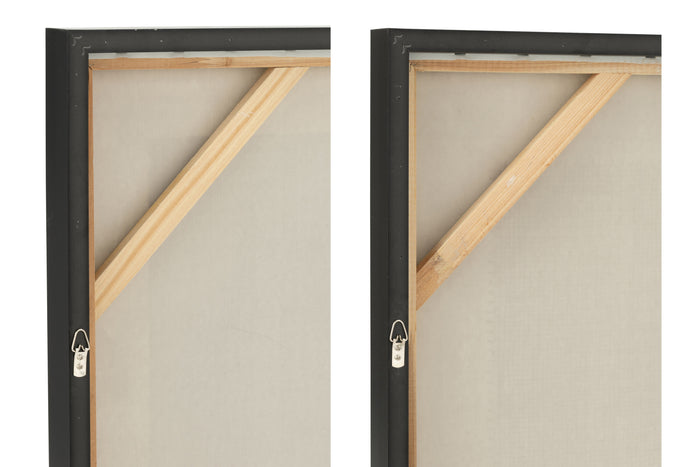 J-Line wanddecoratie Lame - canvas - ecru|taupe - 2 stuks