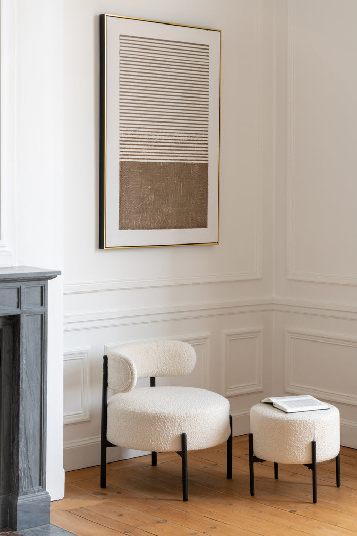 J-Line wanddecoratie Lame - canvas - ecru|taupe - 2 stuks