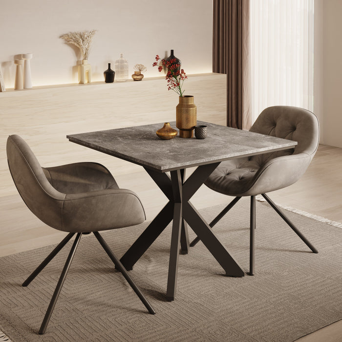 Meubella - Eetkamertafel Pacey - Betonlook - 90 cm