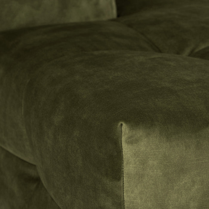 by fonQ Wies 4,5-zits Hoekbank Rechts - Fluweel - Army Green