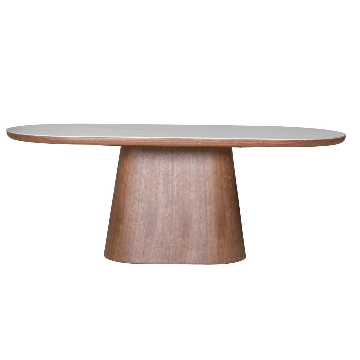 Giga Meubel - Eettafel Wit Keramiek|Walnoot - 200x90x77cm - Alba