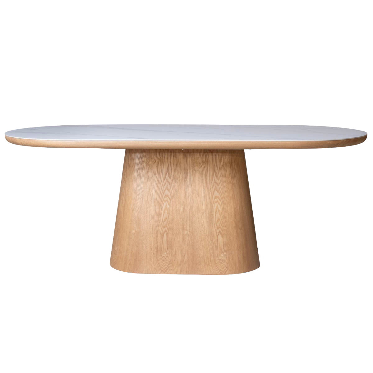 Giga Meubel - Eettafel Wit Keramiek|Naturel - 200x90x77cm - Alba